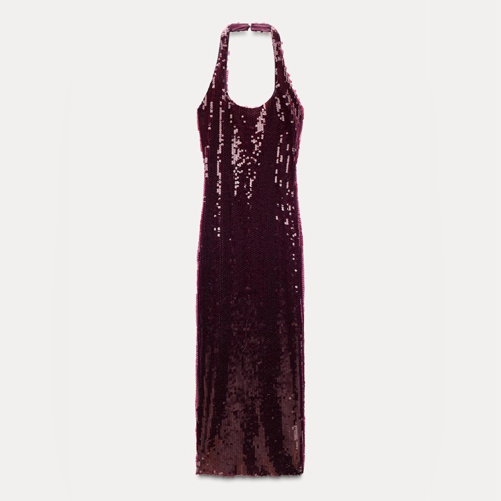 Zara Sequin Halter Midi Dress - SM